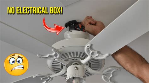 how to add fan to ceiling without junction box|ceiling fan box replacement.